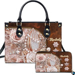 Custom Religious Praying Hands Rose Handbag for Christian Women