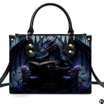 Personalized Dragon Leather Handbag, Fantasy Gothic Purse for Women, Mythical Shoulder Bag Gift for Dragon Lovers