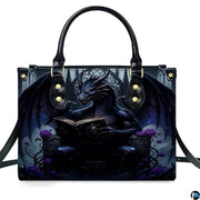 Personalized Dragon Leather Handbag, Fantasy Gothic Purse for Women, Mythical Shoulder Bag Gift for Dragon Lovers
