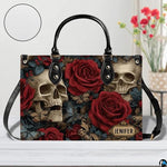Personalized Halloween Leather Handbag – Custom Witch 3D Printing Effect Purses For Women – Spooky Gothic Shoulder Bag
