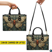 Personalized Butterfly Leather Handbag – Gothic Moon Bag with Adjustable Strap and Matching Witchcore Purse for Women
