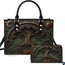 Personalized Animal Leather Handbag – Custom Name Flowers with 2D Print with 3D Effect – Gift for Gramma, Mom, Daughter