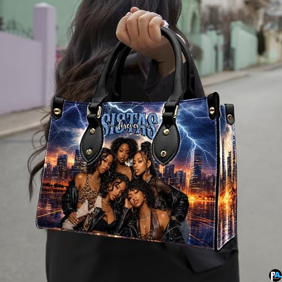 Personalized Leather Handbag for Black Women, Custom African Purse Bag Set, Birthday Meaningful Gifts for Mom, Friend