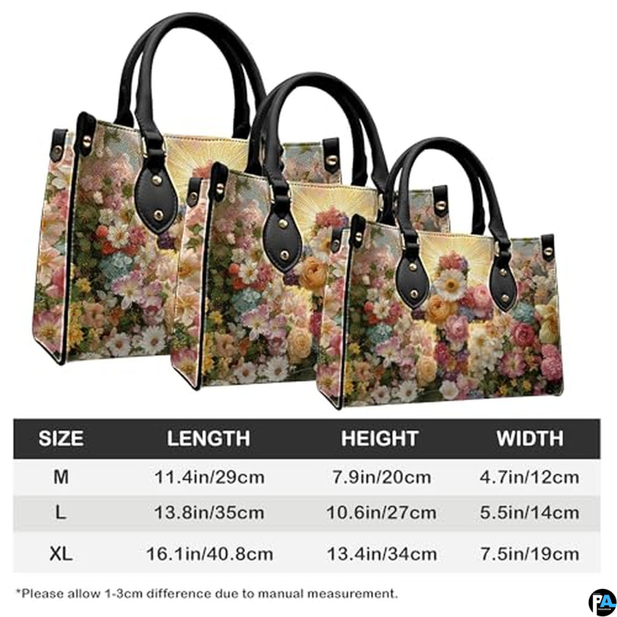 Custom Catholic Virgin Mary Leather Bag, Personalized Name Handbags and Purses for Christian Women Religious Bag Gifts
