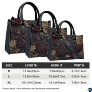 Gothic baroque raven floral handbag shown alone on white background.