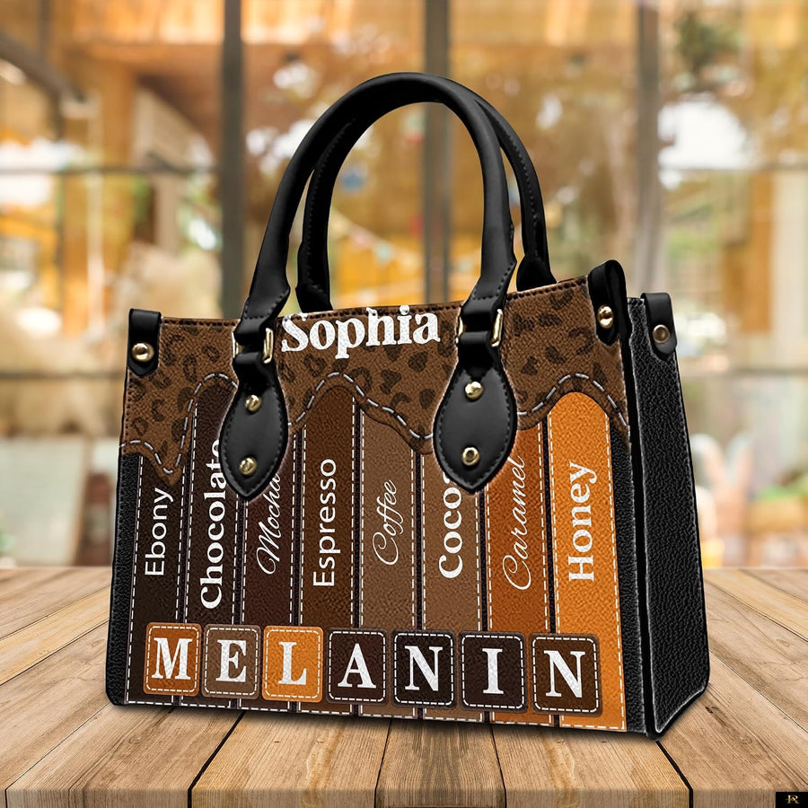 PREAUREUM "{split_values}" Personalized {collection_title} Leather Handbag