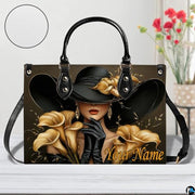 Personalized Black Women Leather Bag, Custom Name African Purses and Handbags Gifts for Mom Birthday Christmas Mothers Day