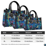 Matching zip-around wallet featuring celestial cloisonne dragonfly, golden crescent moon, and lotus