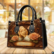 Custom Catholic Virgin Mary Leather Bag, Personalized Name Handbags and Purses for Christian Women Religious Bag Gifts