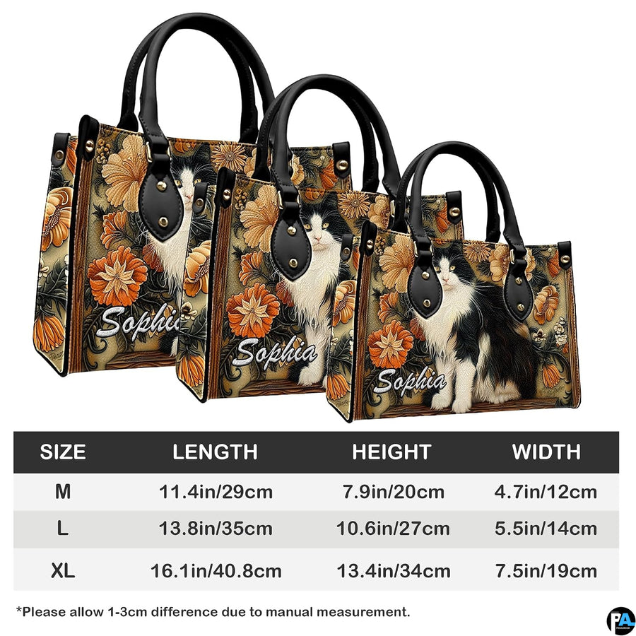 Comparative scale overview displaying three proportional perspectives of black white cat art print.