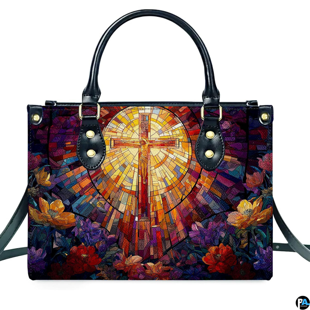 Custom Catholic Virgin Mary Leather Bag, Personalized Name Handbags and Purses for Christian Women Religious Bag Gifts