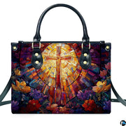 Custom Catholic Virgin Mary Leather Bag, Personalized Name Handbags and Purses for Christian Women Religious Bag Gifts