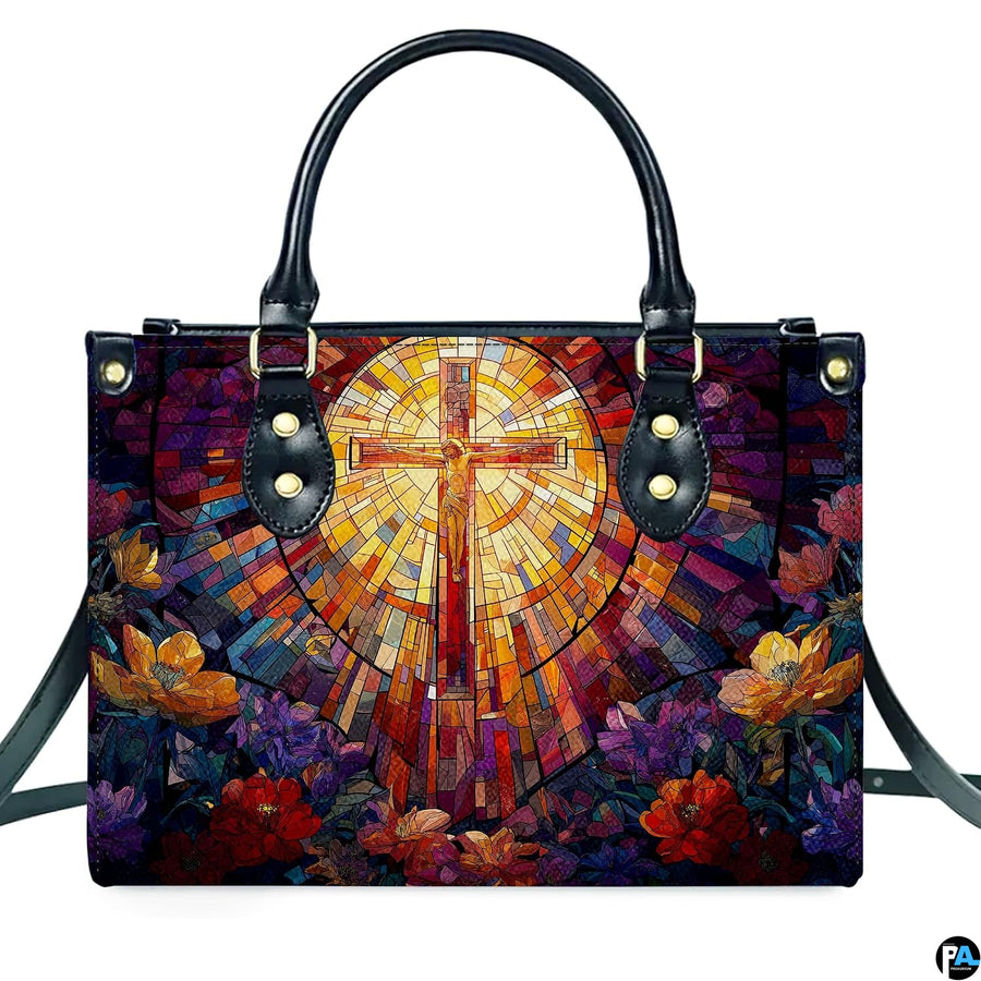 Custom Catholic Virgin Mary Leather Bag, Personalized Name Handbags and Purses for Christian Women Religious Bag Gifts