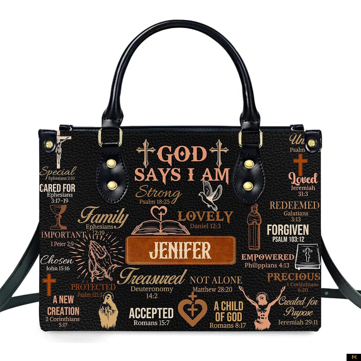 PREAUREUM "{split_values}" Personalized {collection_title} Leather Handbag