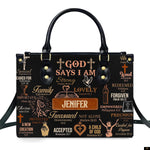 PREAUREUM "{split_values}" Personalized {collection_title} Leather Handbag