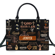 PREAUREUM "{split_values}" Personalized {collection_title} Leather Handbag