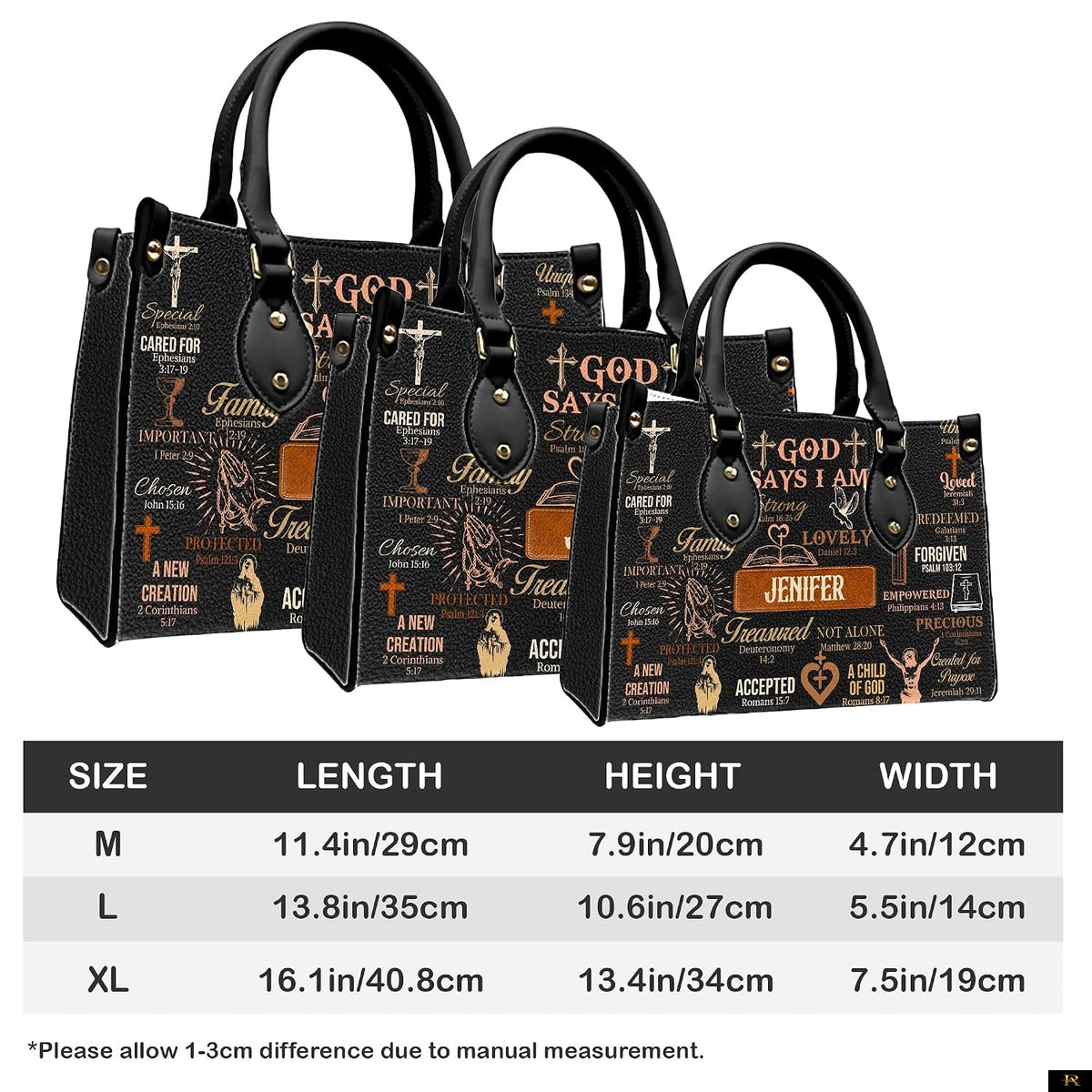 PREAUREUM "{split_values}" Personalized {collection_title} Leather Handbag