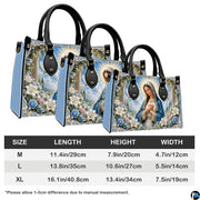 Size reference chart showing medium, large, and extra-large handbag dimensions