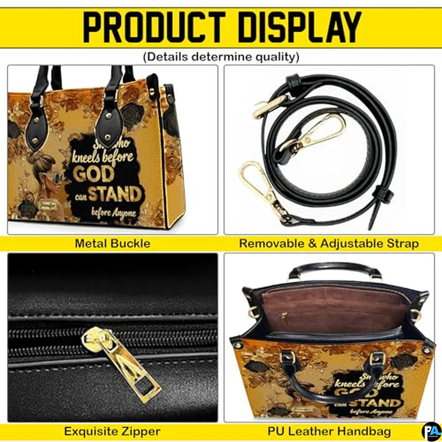 Black Girl Leather Handbag Custom Name Afrocentric Bag for Women with Leather Purse Gift for Mom Sister Daughter Melanin