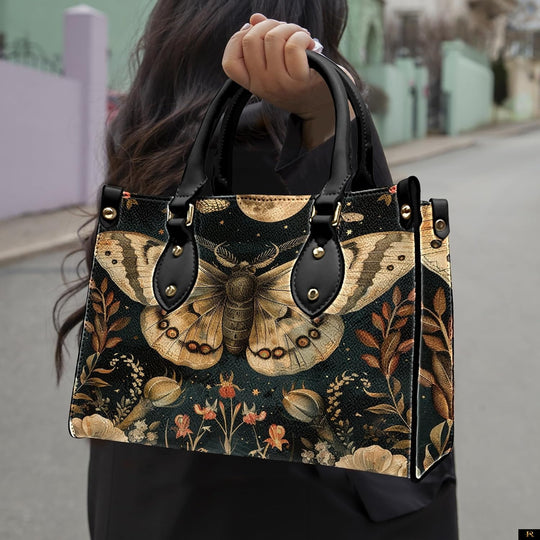 PREAUREUM "{split_values}" Personalized {collection_title} Leather Handbag