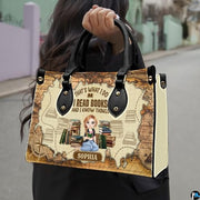 Personalized Book Lover Leather Bag, Just A Girl Who Loves Book Handbag With Name, Books Purse, Gifts For Readers, Writer