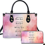 PREAUREUM "{split_values}" Personalized {collection_title} Leather Handbag