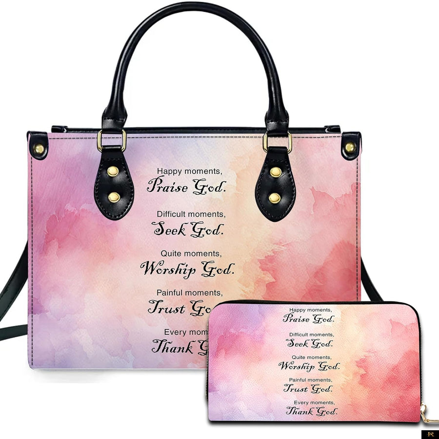 PREAUREUM "{split_values}" Personalized {collection_title} Leather Handbag