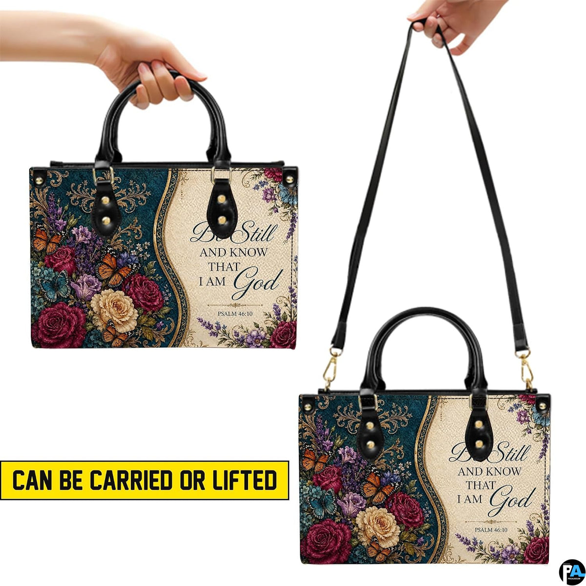 Interior compartments and zippered pocket organization of teal floral damask purse.
