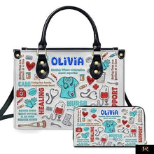 PREAUREUM "{split_values}" Personalized {collection_title} Leather Handbag