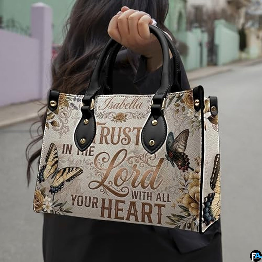 Personalized Christian Leather Handbag – Custom Purse Faith Gift for Mom, Grandma, Women Birthday or Christmas