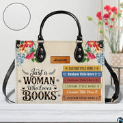Personalized Flower literary floral Handbag for Book Lovers