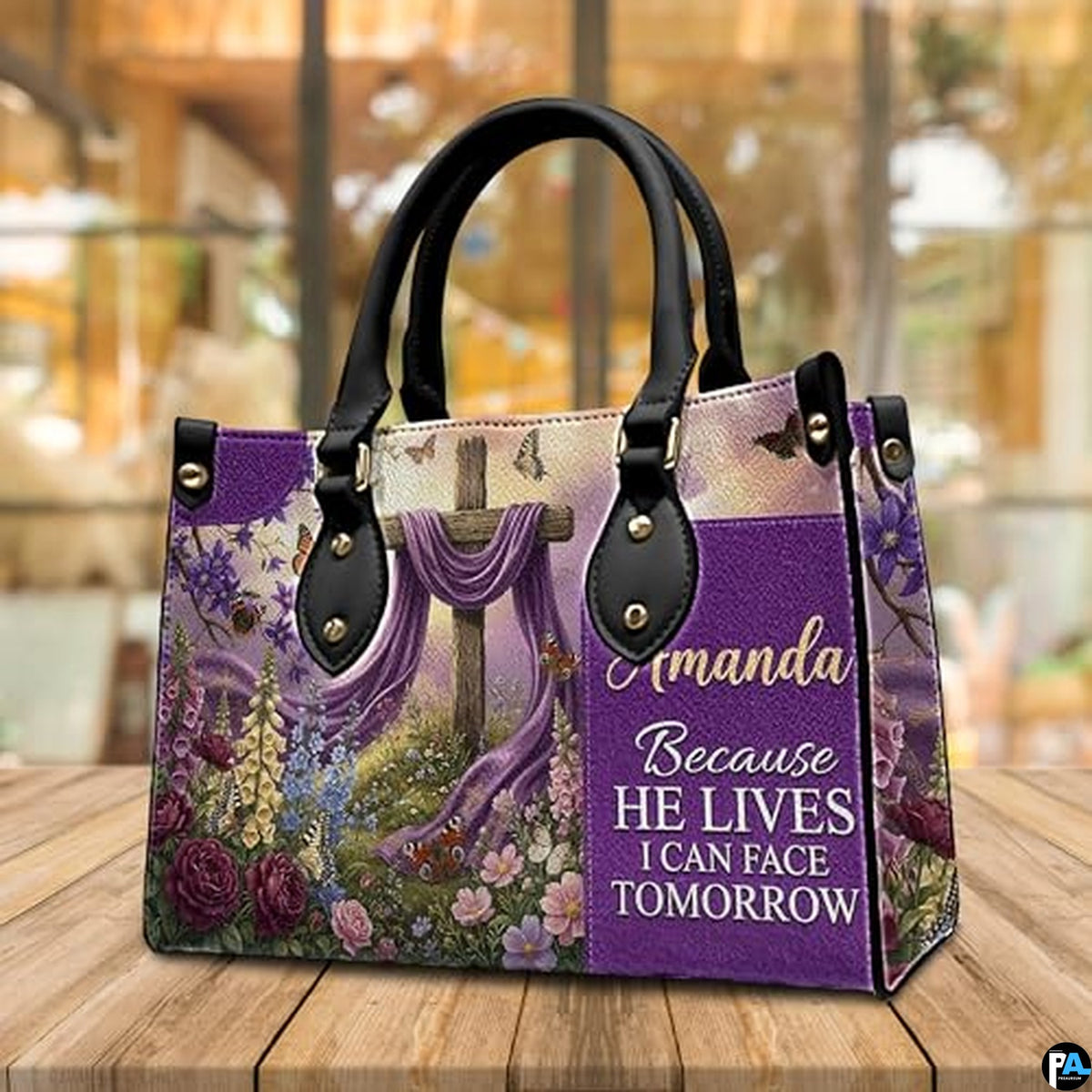Personalized Christian Leather Handbag – Custom Purse Faith Gift for Mom, Grandma, Women Birthday or Christmas