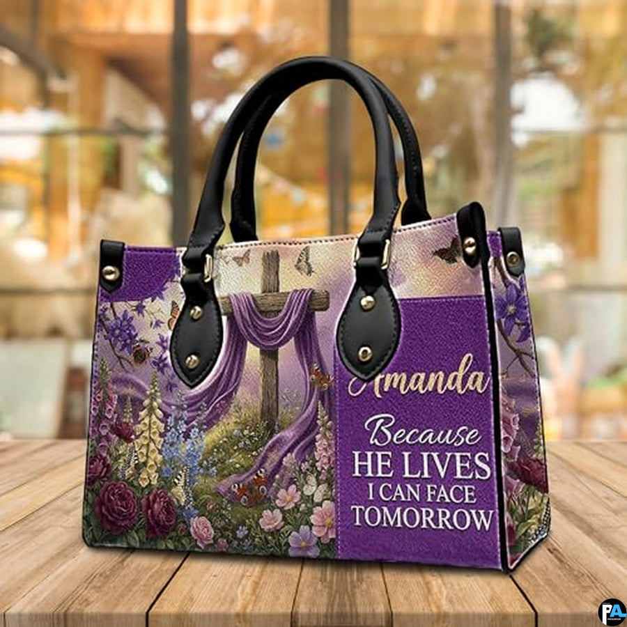 Personalized Christian Leather Handbag – Custom Purse Faith Gift for Mom, Grandma, Women Birthday or Christmas