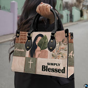 Boho botanical portrait handbag paired with matching wallet in earthy olive and peach tones.