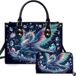Personalized Dragon Leather Handbag, Fantasy Gothic Purse for Women, Mythical Shoulder Bag Gift for Dragon Lovers