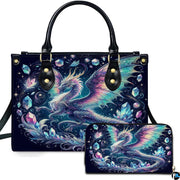Personalized Dragon Leather Handbag, Fantasy Gothic Purse for Women, Mythical Shoulder Bag Gift for Dragon Lovers