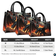 Personalized Black Dragon with Fiery Background Shoulder Bag