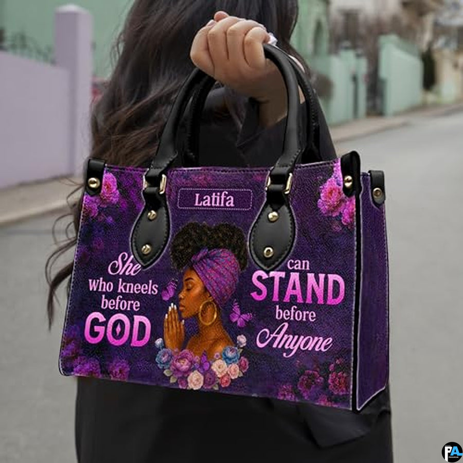 Personalized Leather Handbag for Black Women, Custom African Purse Bag Set, Birthday Meaningful Gifts for Mom, Friend