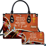 Dragonfly and Golden Cross Handbag and Matching Wallet Set