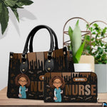 Personalized Nurse Leather Bag – Custom Medical Handbag & Purse Set with Name Gifts for Nursing Student Christmas Gift