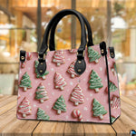Warm cafe interior staging featuring the sweet holiday tree cookie and candy cane artwork
