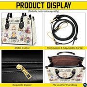 Personalized Book Lover Leather Bag, Just A Girl Who Loves Book Handbag With Name, Books Purse, Gifts For Readers, Writer
