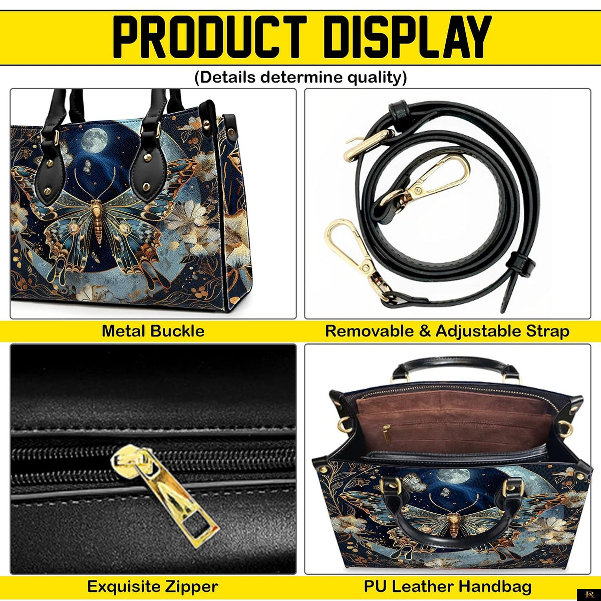 PREAUREUM "{split_values}" Personalized {collection_title} Leather Handbag
