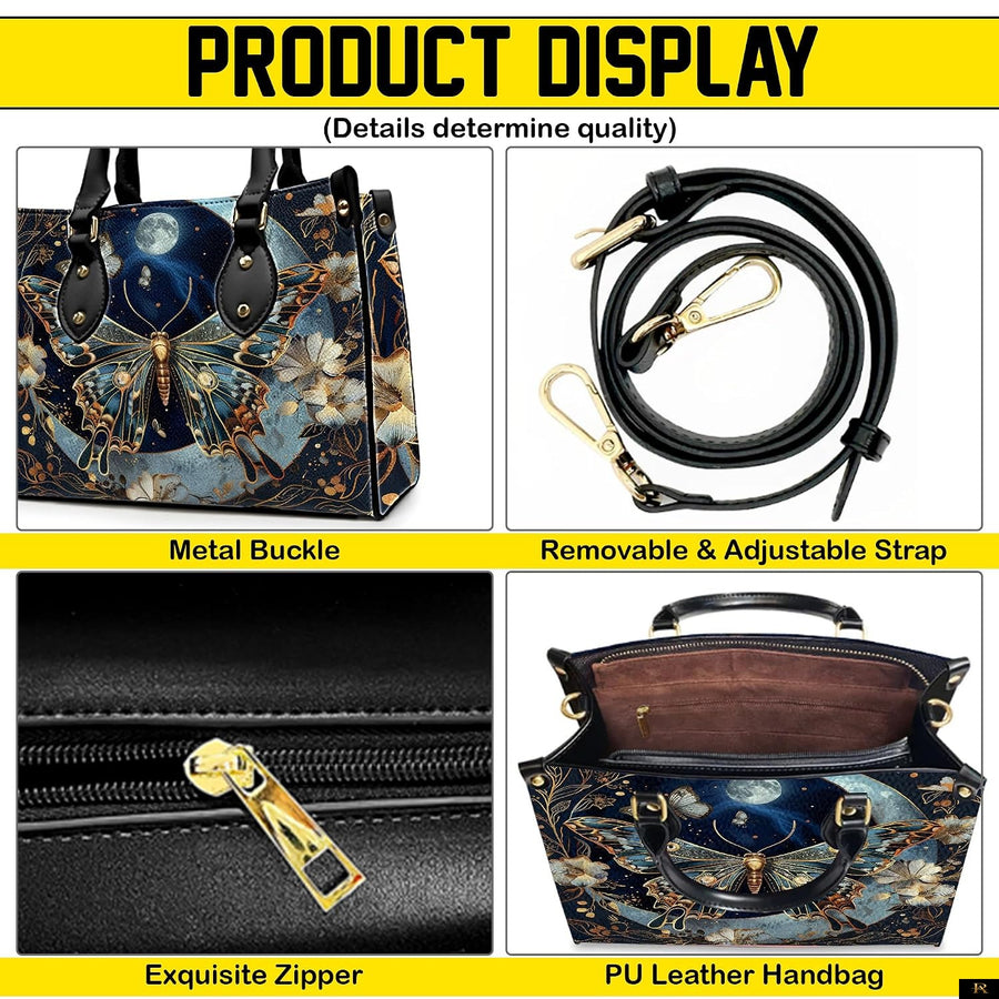 PREAUREUM "{split_values}" Personalized {collection_title} Leather Handbag