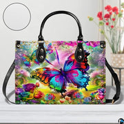 Personalized Butterfly Leather Handbag – Gothic Moon Bag with Adjustable Strap and Matching Witchcore Purse for Women
