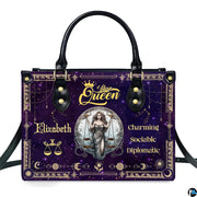 Front studio view of Celestial Scales Satchel Handbag on clean white background.