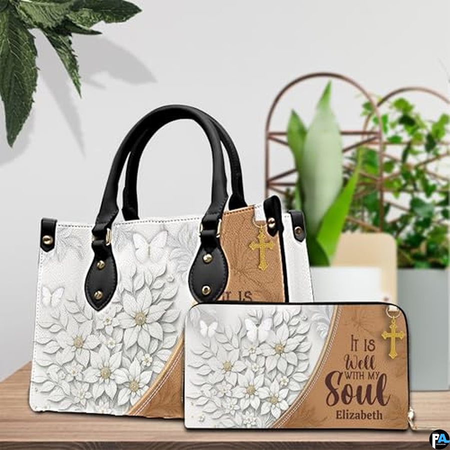 Personalized Christian Leather Handbag For Women, Bible Purse, Religious Bags Christian Gift For Women Her, Jesus Bag