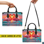 Interior view of the handbag displaying lining and spacious central compartment.
