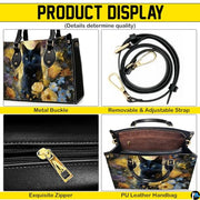 Black Cat Leather Bag – Vintage Cat Art Handbag, Stylish Animal-Themed Purse, Unique Gift for Cat Lovers