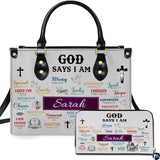Christian Scripture Affirmation Collage Handbag and Wallet Set